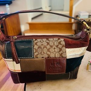COPY - Coach Genuine Leather Mini Handbag with Patchwork design & strap. Condit…